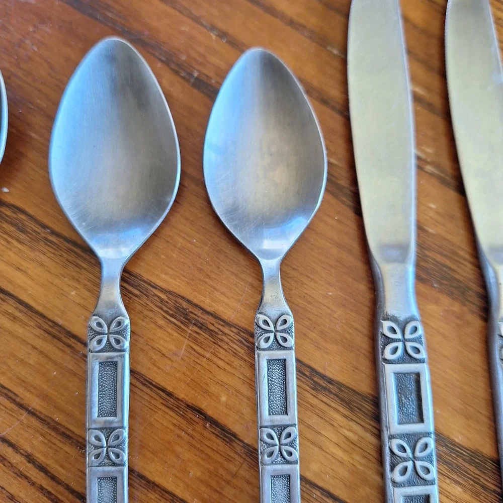 Japan National Stainless Vintage‎ MCM Retro Flatware Set 10 pcs Assorted